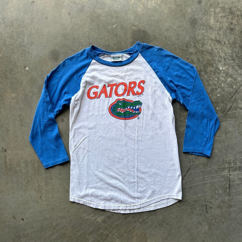 Florida Gators Long Sleeve Shirt Women's Blue White Pro-Ad Vintage Baseball Tee